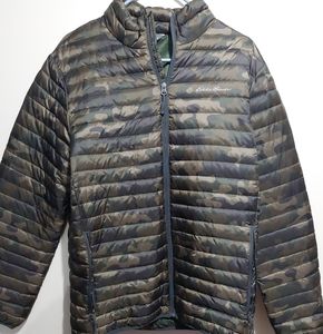 Mens Eddie Bauer Microlite Travelers Down Jacket Camo NWT